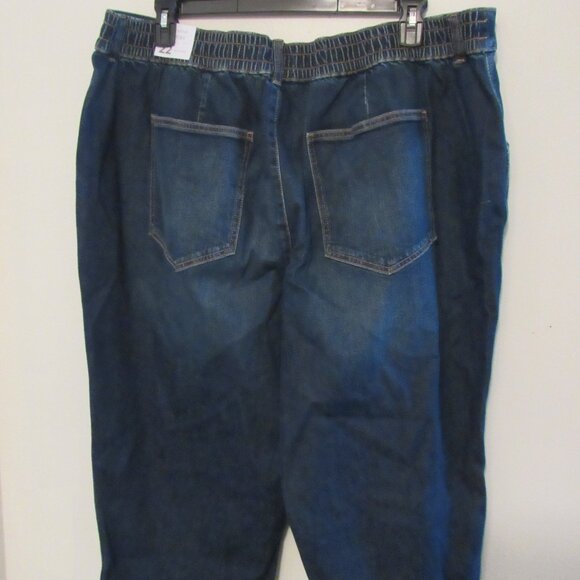 NWT Lane Bryant Boyfriend Capri Jeans Women Size 22 Mid Rise Denim Elastic Waist - Picture 3 of 11